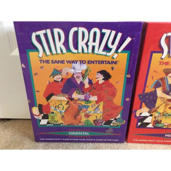 BRAND NEW 2 STIR CRAZY! ORIENTAL MEXICAN DINNER PARTY GAMES VINTAGE BOARD GAMES - Picture 2 of 6